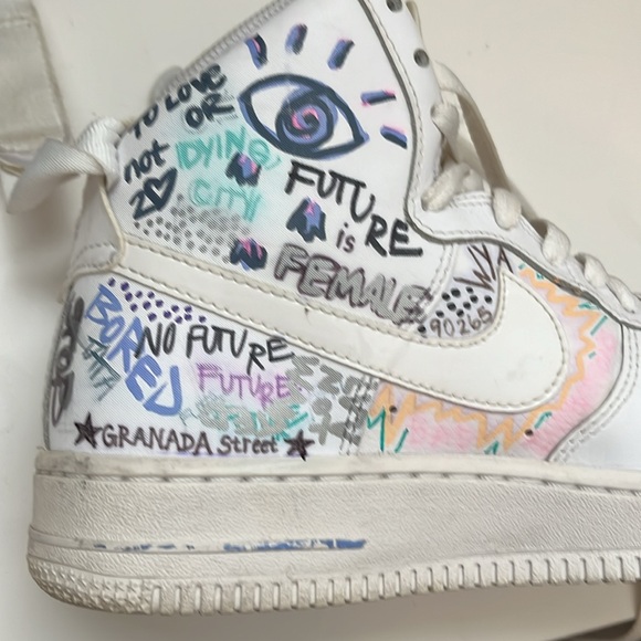 Nike Air Force white sneakers, Youth 5.5 - Picture 10 of 13